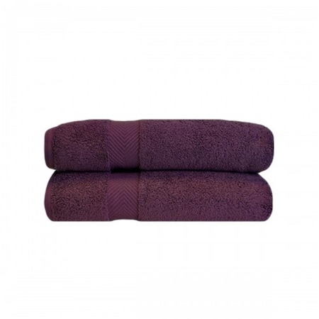 Superior Zero Twist Cotton Bath Towel Set - Grape Seed- 2 Pieces ZT BTOWEL GS